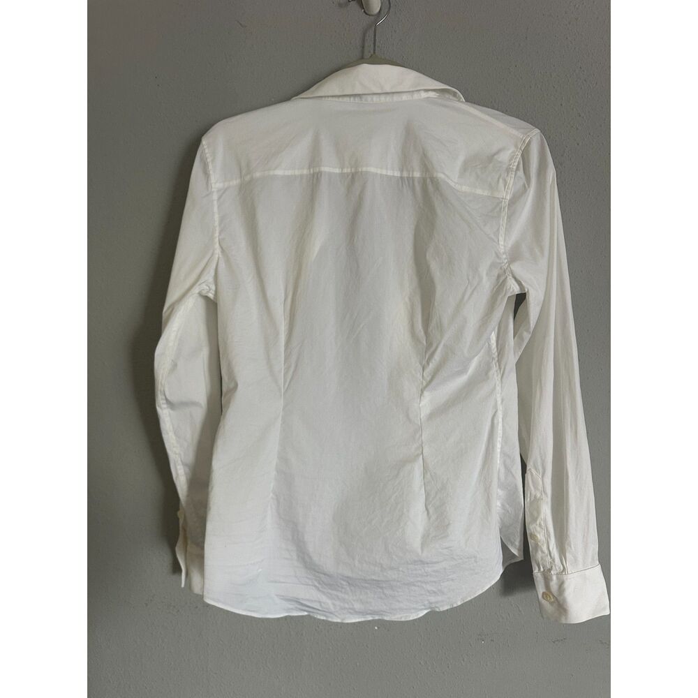 NWT Theory Tenia Luxe Women’s White Stretch Button Down Shirt Size S $245 - Picture 5 of 9